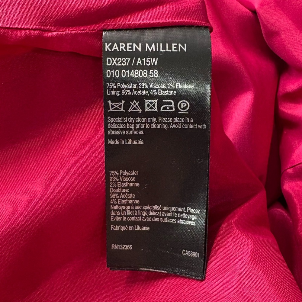 Karen Millen Structured Textured Pink Dress | Tailored Fit | Size US 6 - Picture 11 of 11